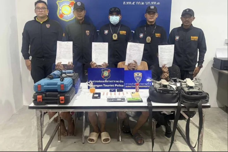 ထိုင်းနိုင်ငံတွင် ဒရုန်းအသုံးပြီး ပစ္စည်းခိုးယူသည့် မြန်မာနိုင်ငံသားလေးဦး ဖမ်းဆီးခံရ